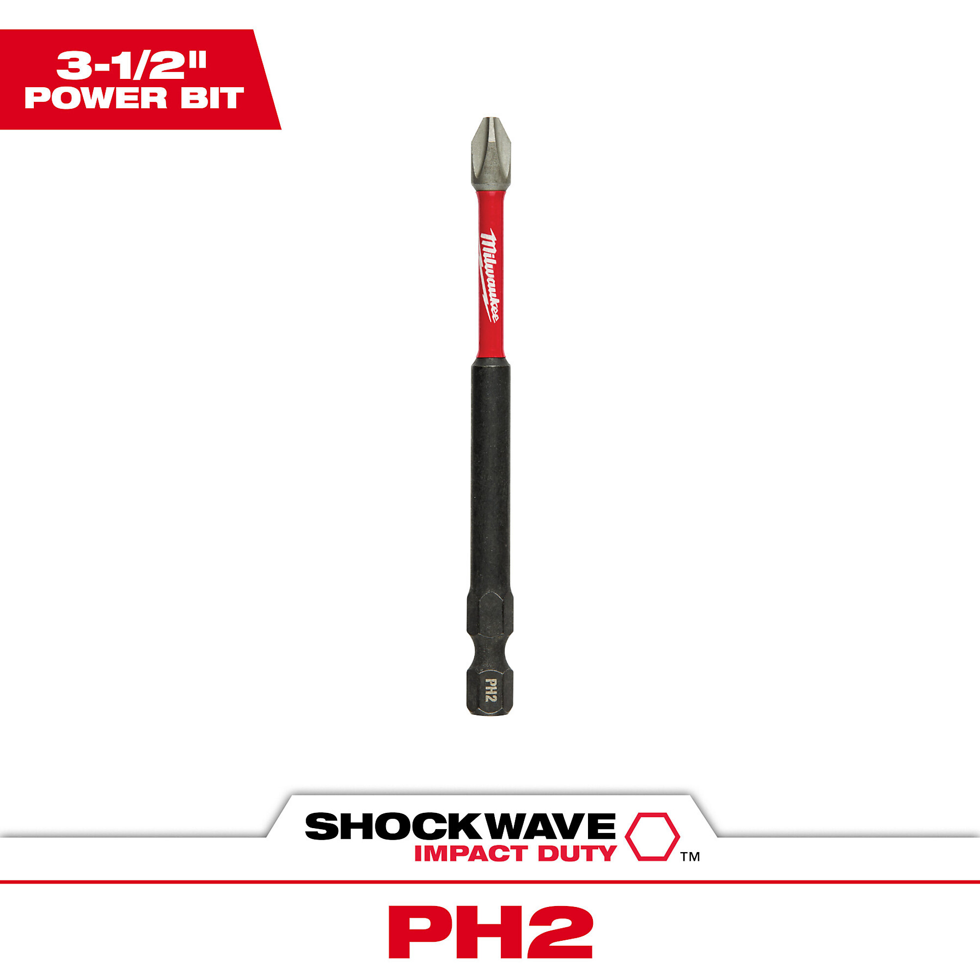 Milwaukee Phillips Power Bit PH2, 3.5in. Drive, Model#  48-32-4562